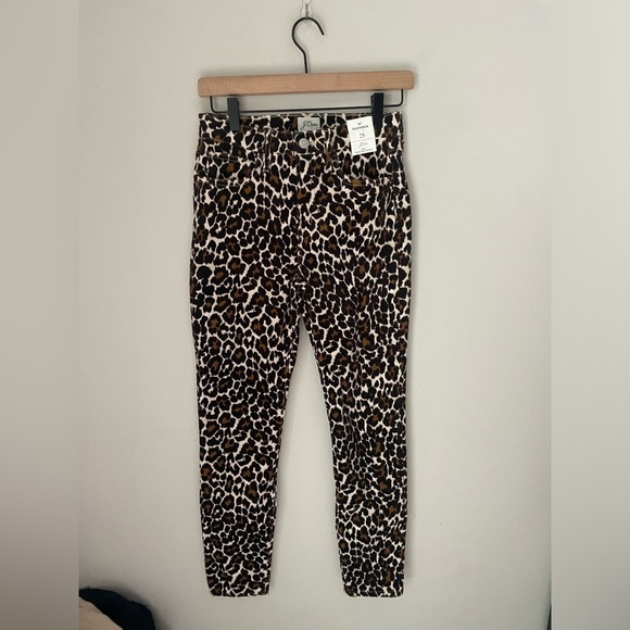 J. Crew Skinny Corduroy Leopard Print Pants Size 25 NWT - Picture 2 of 10